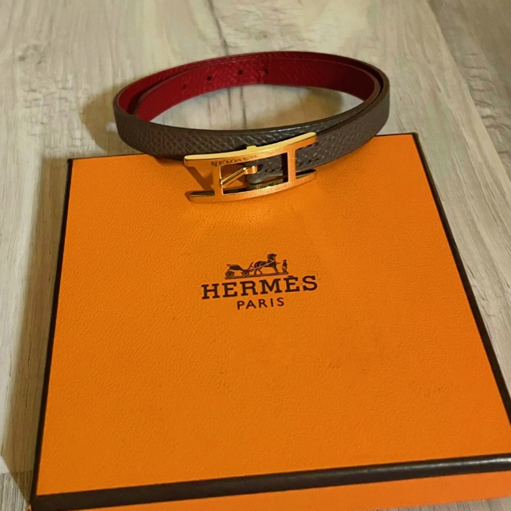 Hermes Behapi Reversible Leather Bracelet